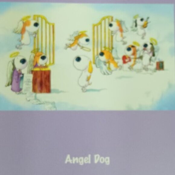 Jim Tweedy's Friendly Doggies Open Edition Art Print 'ANGEL DOG' Sealed - Picture 1 of 5